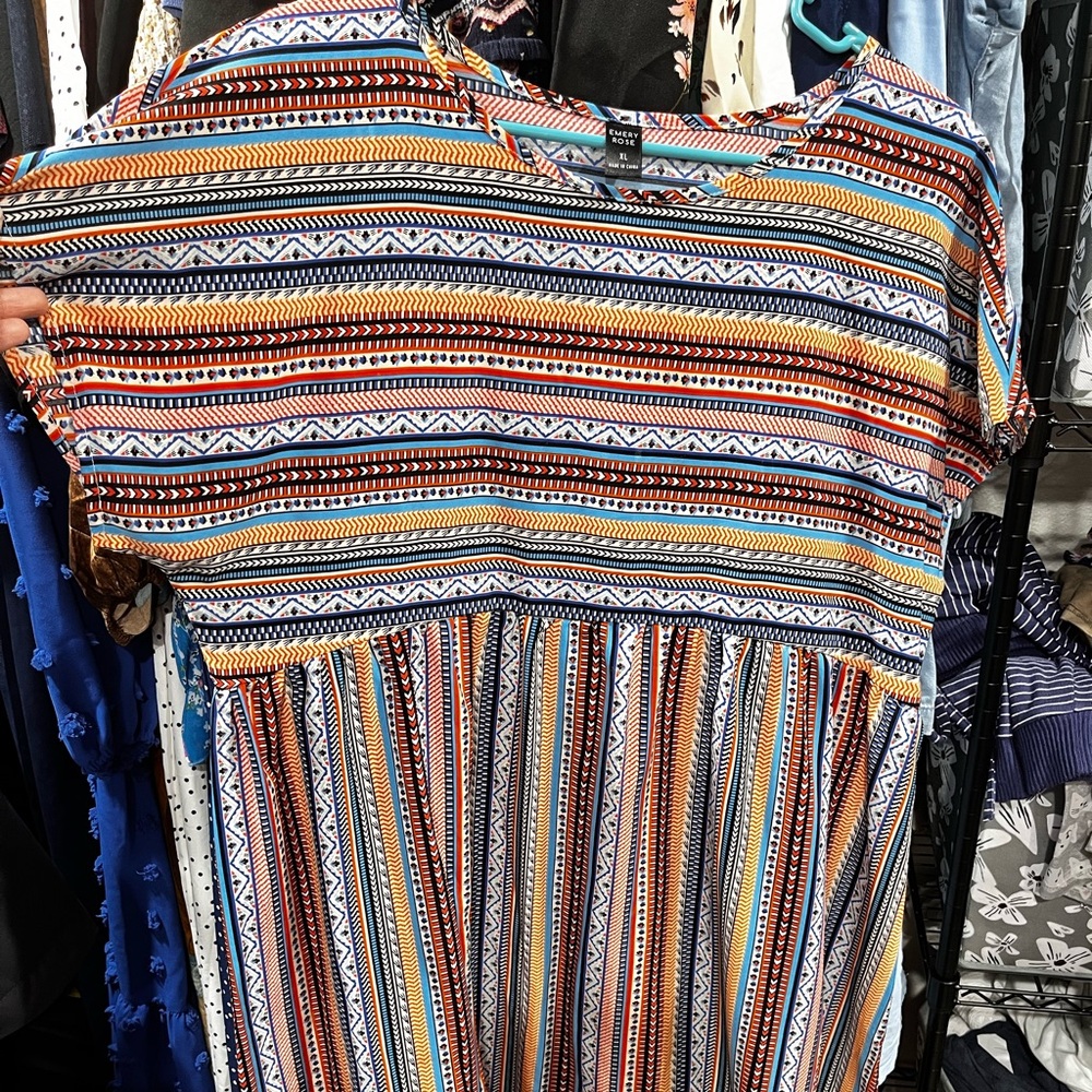 SHEIN Multicolor Striped Midi Dress